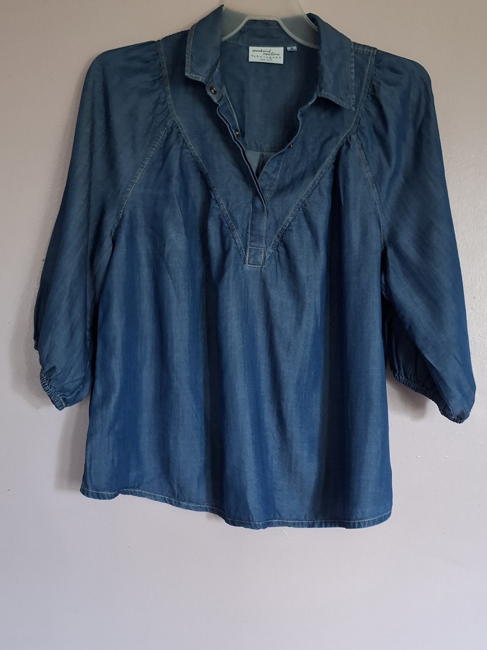 Madewell Washed Indigo V-Neck Denim Tunic